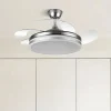 Ventilador retráctil Abrila Bayomo níquel luz LED 50-107 cm