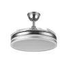 Ventilador retráctil Abrila Bayomo níquel luz LED 50-107 cm