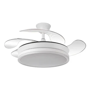 Ventilador retráctil Abrila Bayomo Mini blanco luz LED 40-91 cm