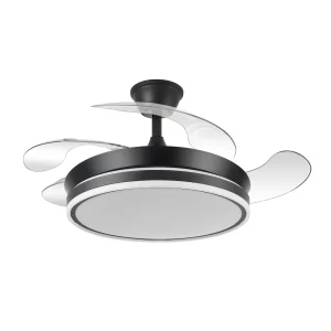 Ventilador retráctil Abrila Bayomo Mini negro luz LED 40-91 cm