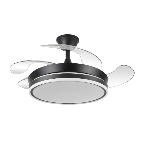 Ventilador retráctil Abrila Bayomo Mini negro luz LED 40-91 cm