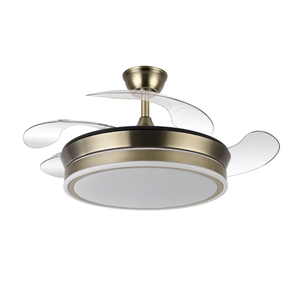 Ventilador retráctil Abrila Bayomo Mini cuero luz LED 40-91 cm
