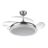 Ventilador retráctil Abrila Biliku níquel luz LED 50-107 cm