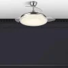 Ventilador retráctil Abrila Biliku níquel luz LED 50-107 cm