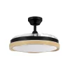 Ventilador retráctil Abrila Blondi negro madera luz LED 49-107 cm