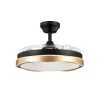 Ventilador retráctil Abrila Blondi negro Oro luz LED 49-107 cm