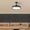 Ventilador retráctil Abrila Cacique negro luz LED 50-107 cm