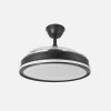 Ventilador retráctil Abrila Cacique negro luz LED 50-107 cm