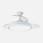 Ventilador retráctil Abrila Cacique blanco luz LED 50-107 cm