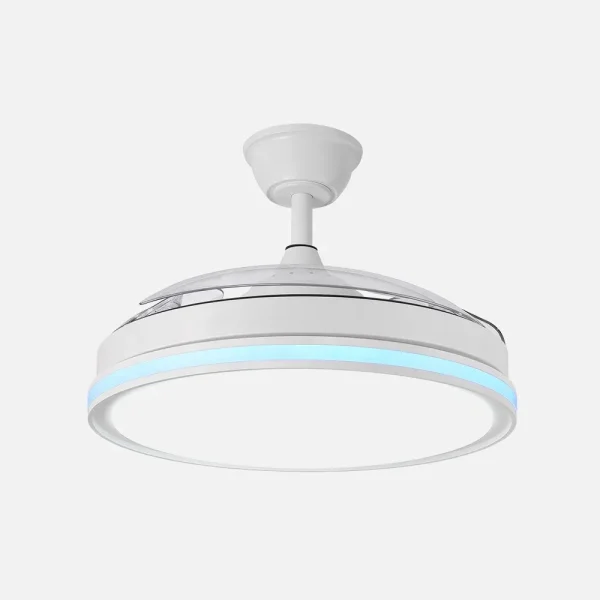 Ventilador retráctil Abrila Cacique blanco luz LED 50-107 cm