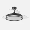 Ventilador retráctil Abrila Cacique negro luz LED 50-107 cm