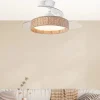 Ventilador retráctil Abrila Canario blanco luz LED 50-107 cm