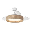 Ventilador retráctil Abrila Canario blanco luz LED 50-107 cm