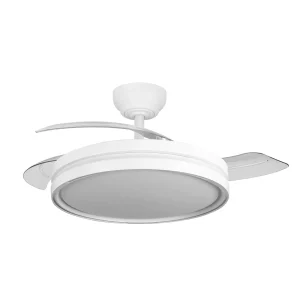 Ventilador retráctil Abrila Capitan blanco luz LED 48-107 cm