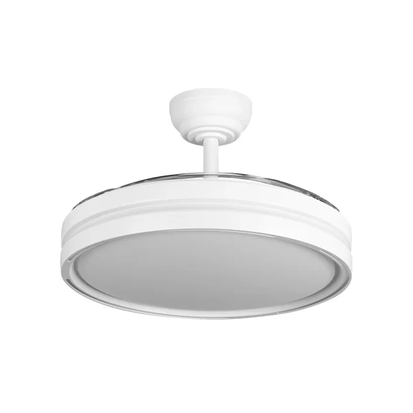 Ventilador retráctil Abrila Capitan blanco luz LED 48-107 cm