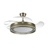 Ventilador retráctil Abrila Cerrato cuero luz LED 50-107 cm
