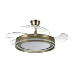 Ventilador retráctil Abrila Cerrato cuero luz LED 50-107 cm