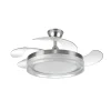 Ventilador retráctil Abrila Cerrato níquel gris luz LED 50-107 cm