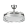 Ventilador retráctil Abrila Cerrato níquel gris luz LED 50-107 cm
