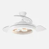 Ventilador retráctil Abrila Cupido blanco madera luz LED 50-107 cm