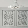 Ventilador retráctil Abrila Cupido blanco madera luz LED 50-107 cm