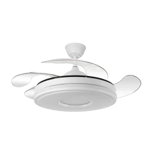 Ventilador retráctil Abrila Dani blanco luz LED 50-106 cm