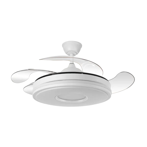 Ventilador retráctil Abrila Dani blanco luz LED 50-106 cm