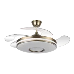 Ventilador retráctil Abrila Dani cuero luz LED 50-106 cm