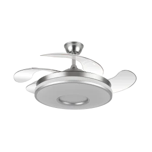 Ventilador retráctil Abrila Dani níquel luz LED 50-106 cm