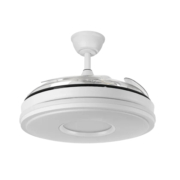 Ventilador retráctil Abrila Dani blanco luz LED 50-106 cm
