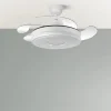 Ventilador retráctil Abrila Dani blanco luz LED 50-106 cm