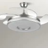 Ventilador retráctil Abrila Dani níquel luz LED 50-106 cm