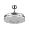 Ventilador retráctil Abrila Dani níquel luz LED 50-106 cm