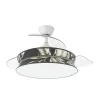 Ventilador retráctil Abrila Decor blanco textil plumas LED 49-108 cm
