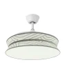 Ventilador retráctil Abrila Decor blanco textil lineas LED 49-108 cm