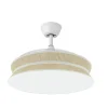 Ventilador retráctil Abrila Decor blanco textil saco LED 49-108 cm