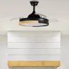 Ventilador retráctil Abrila Emperador negro Oro luz LED 48-108 cm