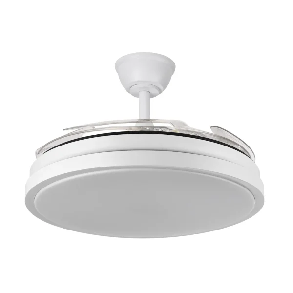 Ventilador retráctil Abrila Escorpion blanco luz LED 50-107 cm
