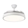 Ventilador retráctil Abrila Escorpion blanco luz LED 50-107 cm