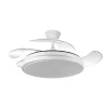 Ventilador retráctil Abrila Escorpion blanco luz LED 50-107 cm