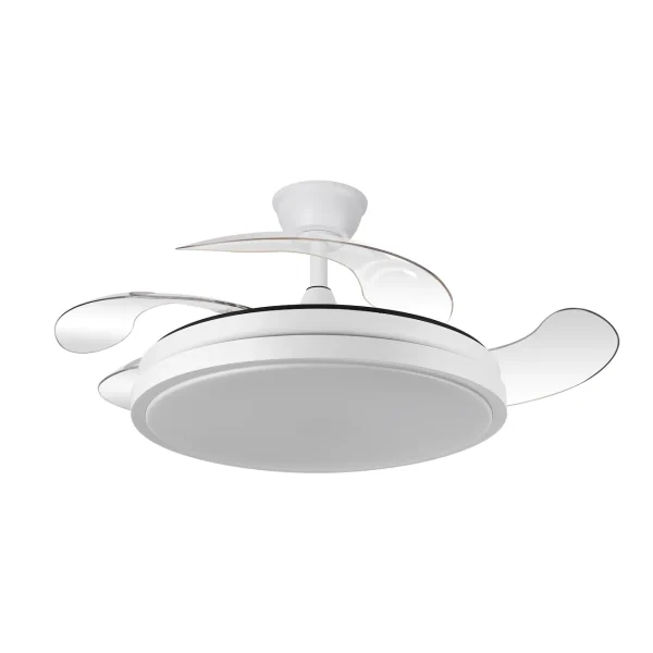 Ventilador retráctil Abrila Escorpion blanco luz LED 50-107 cm