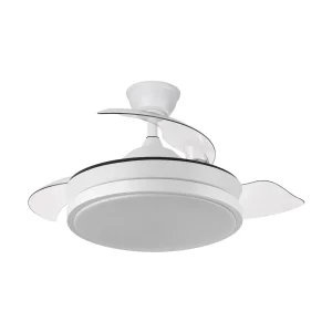 Ventilador retráctil Abrila Escorpion Mini blanco luz LED 40-91 cm