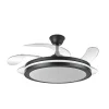 Ventilador retráctil Abrila Esparta Maxi negro luz LED 58-132 cm