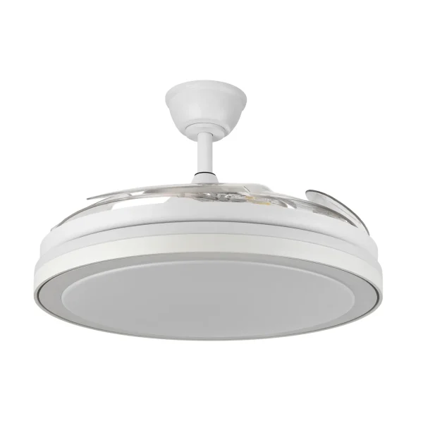 Ventilador retráctil Abrila Esparta Maxi blanco luz LED 58-132 cm