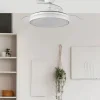 Ventilador retráctil Abrila Esparta Maxi blanco luz LED 58-132 cm