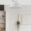 Ventilador retráctil Abrila Esparta Mini blanco luz LED 40-91 cm