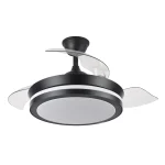 Ventilador retráctil Abrila Esparta Mini negro luz LED 40-91 cm