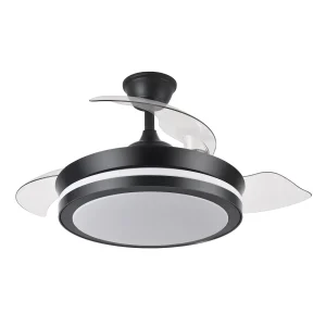 Ventilador retráctil Abrila Esparta Mini negro luz LED 40-91 cm