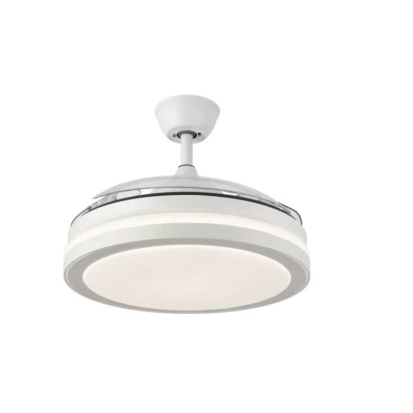Ventilador retráctil Abrila Esparta Mini blanco luz LED 40-91 cm