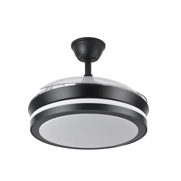 Ventilador retráctil Abrila Esparta Mini negro luz LED 40-91 cm
